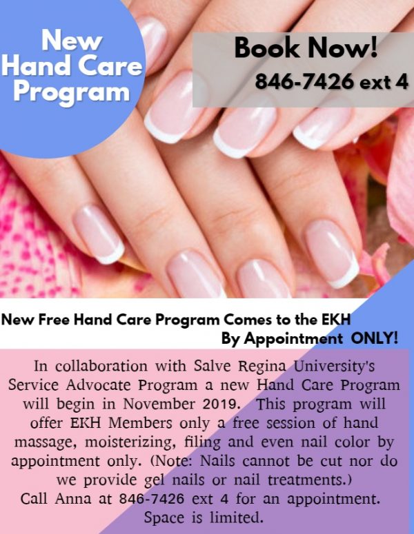 Hand Care Program (By Appointment Only) - Edward King House Senior Center