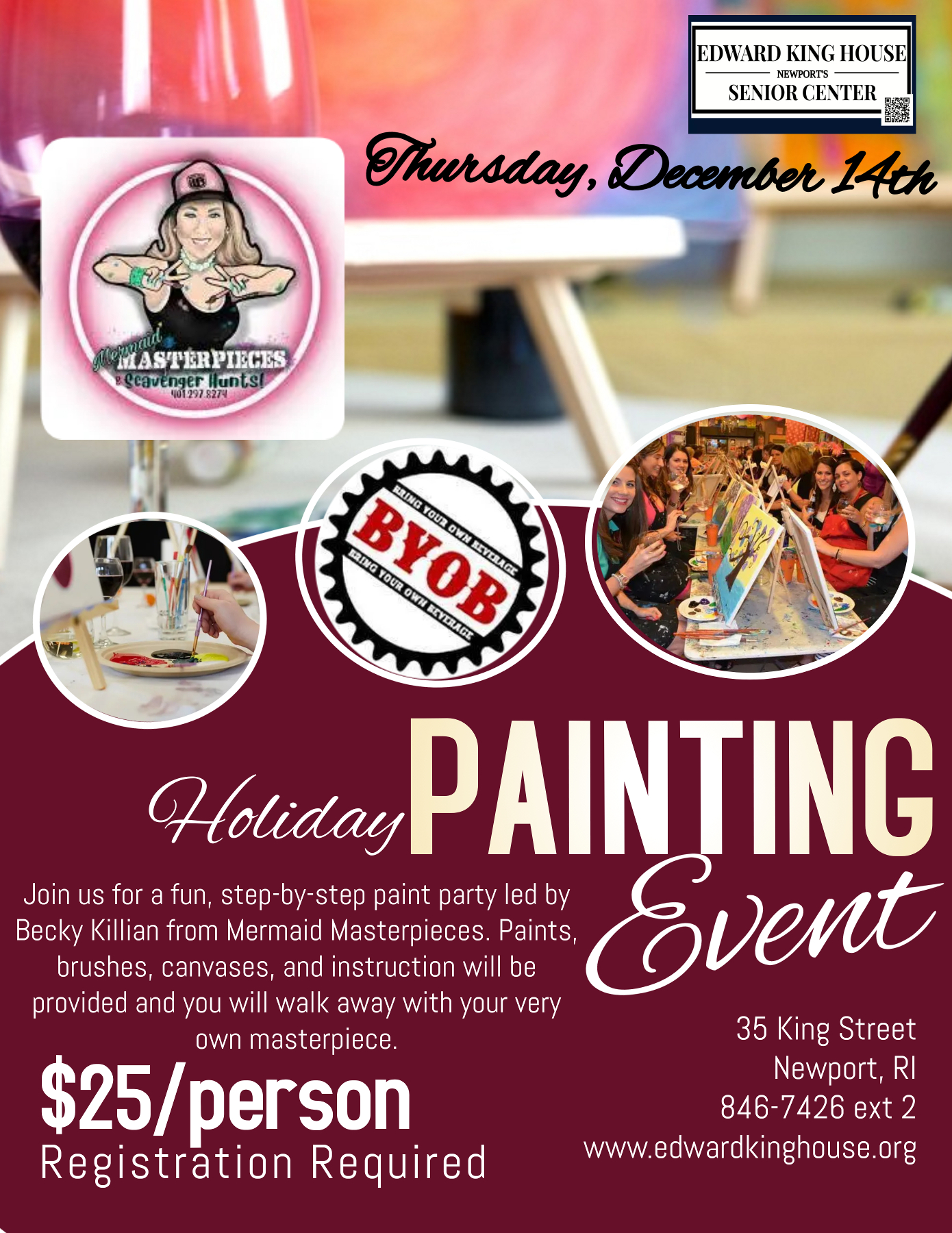 Holiday Paint & Sip Edward King House Senior Center